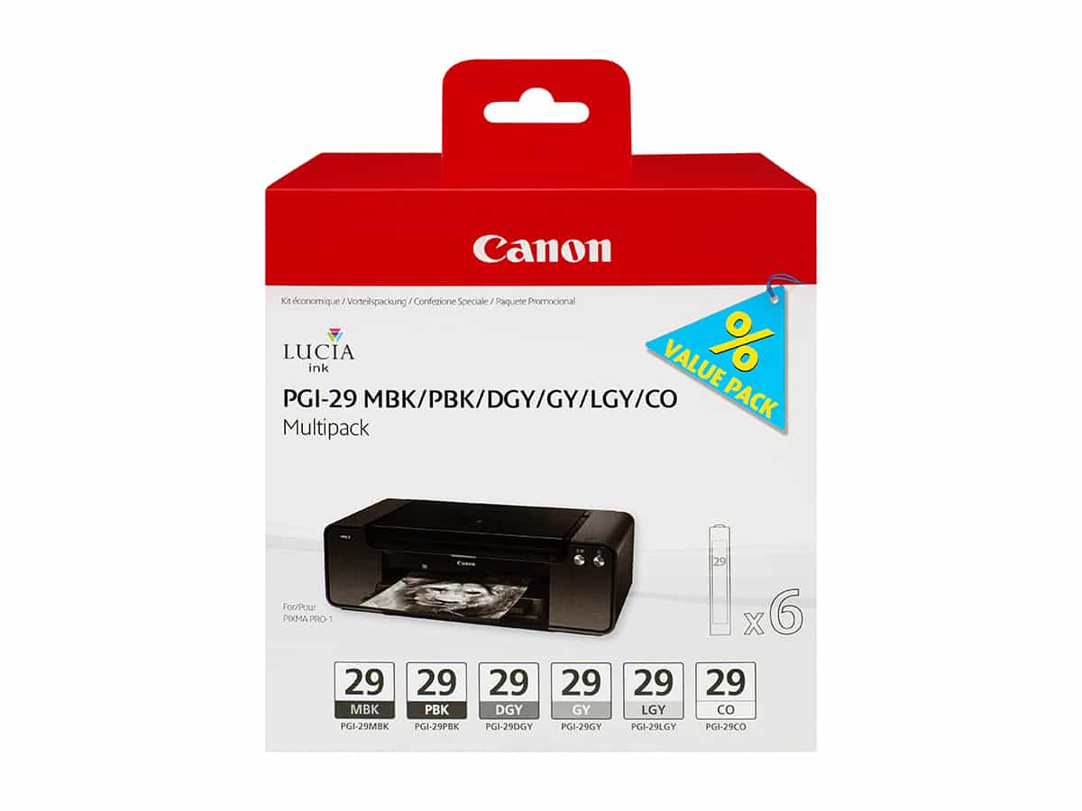 Canon PGI-29 MBK/PBK/DGY/GY/LGY/CO Multi Pack – värikasetti