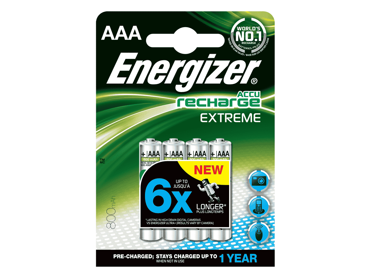 Energizer Extreme 800mAh AAA-akku – 4kpl