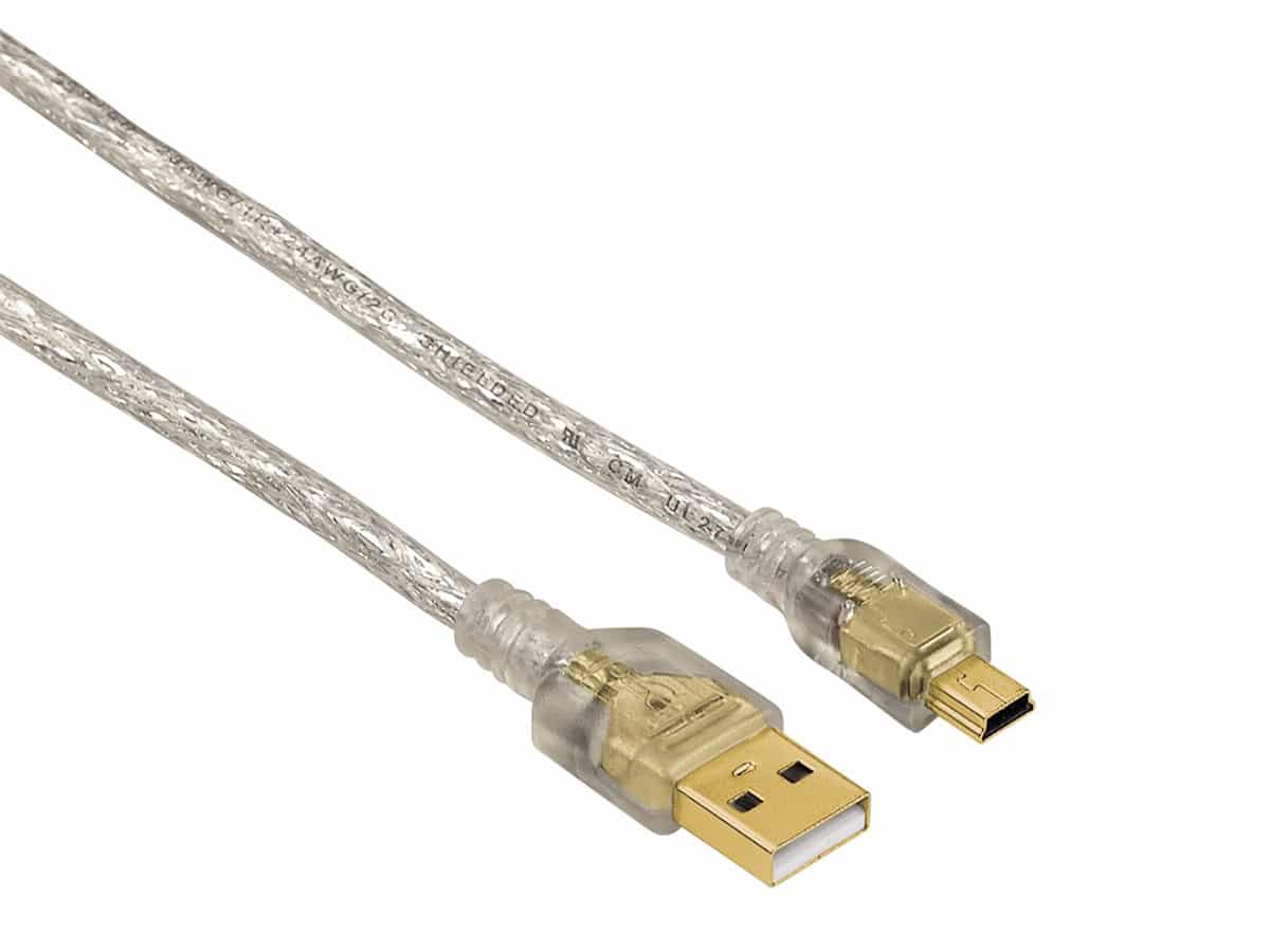 Hama USB A – USB Mini-B 1,8m, läpinäkyvä – USB-johto
