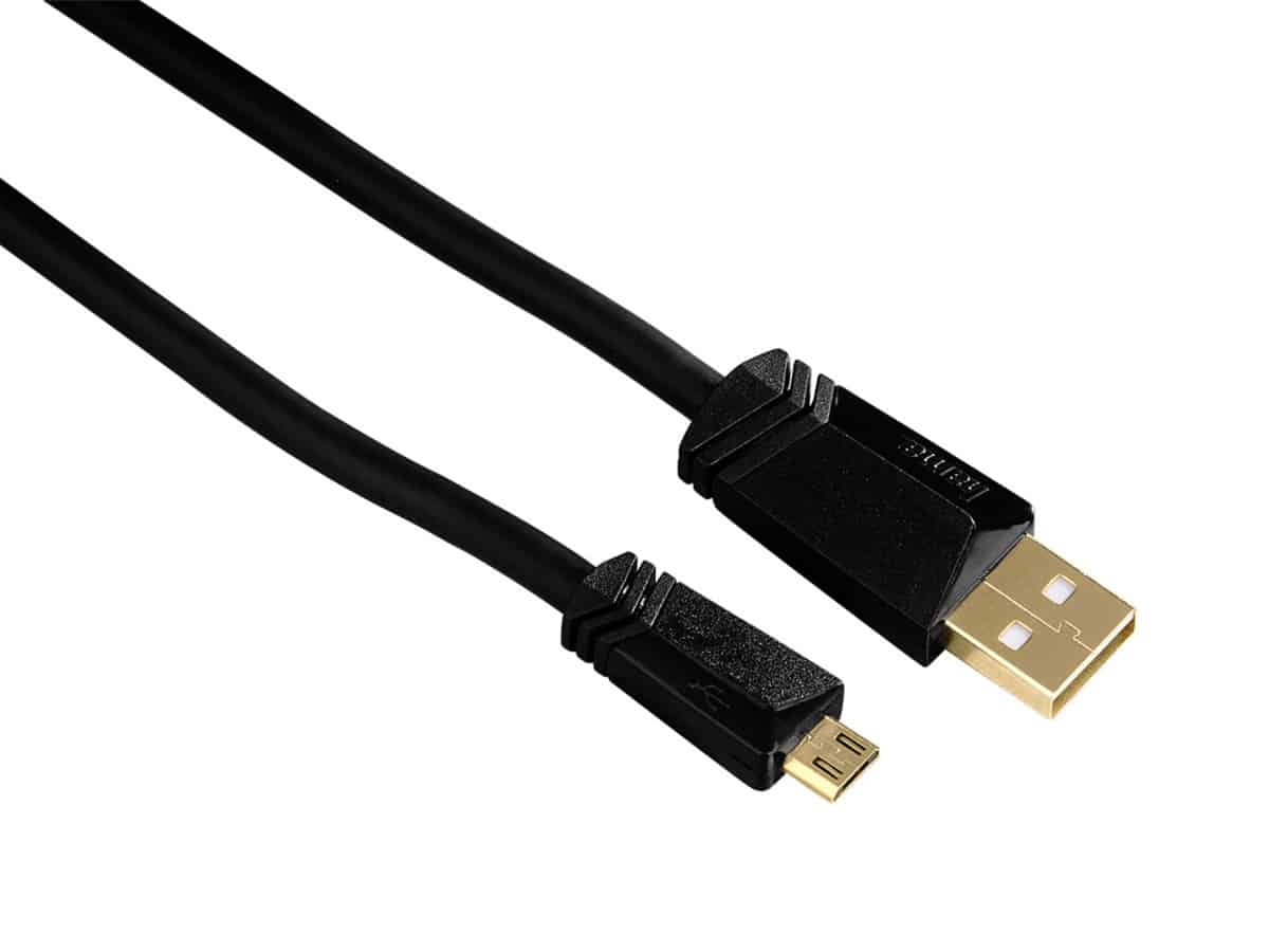 Hama USB A – USB Micro-B 1,5m, musta – USB-johto