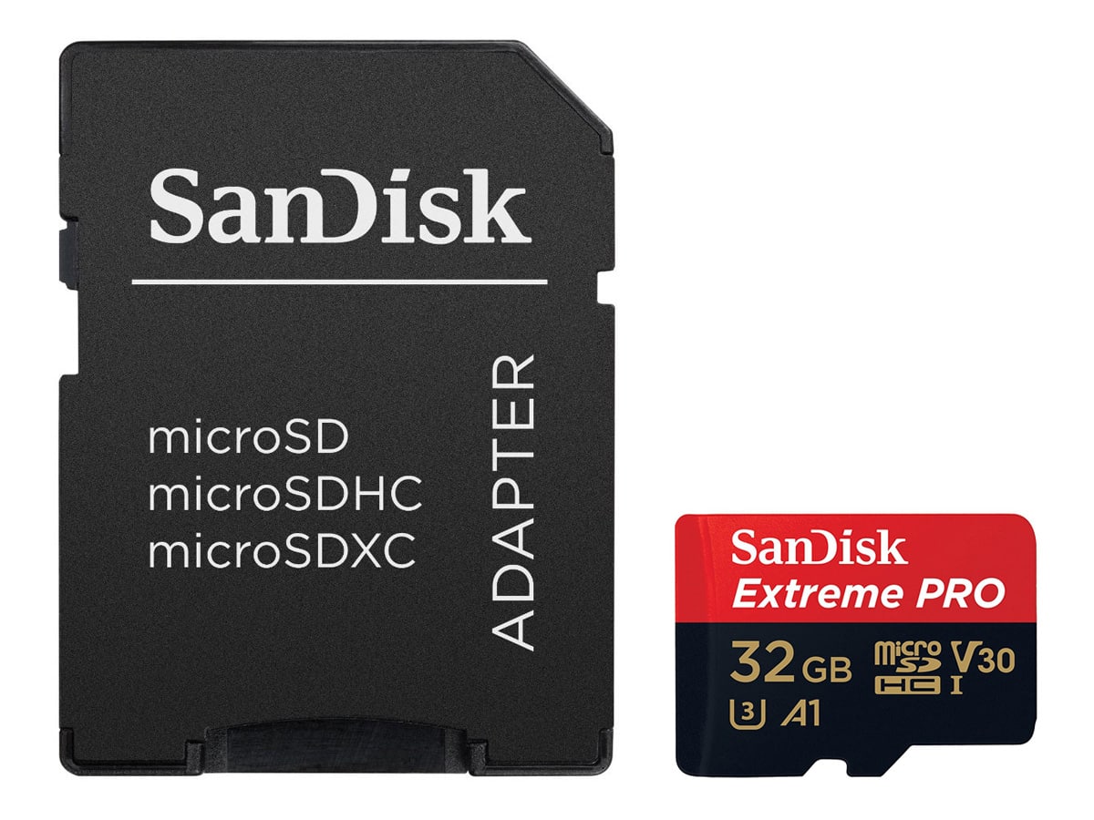 SanDisk 32GB MicroSDHC Extreme PRO + Adapteri (UHS-I, 100 MB/s, (U3 & V30), class 10)
