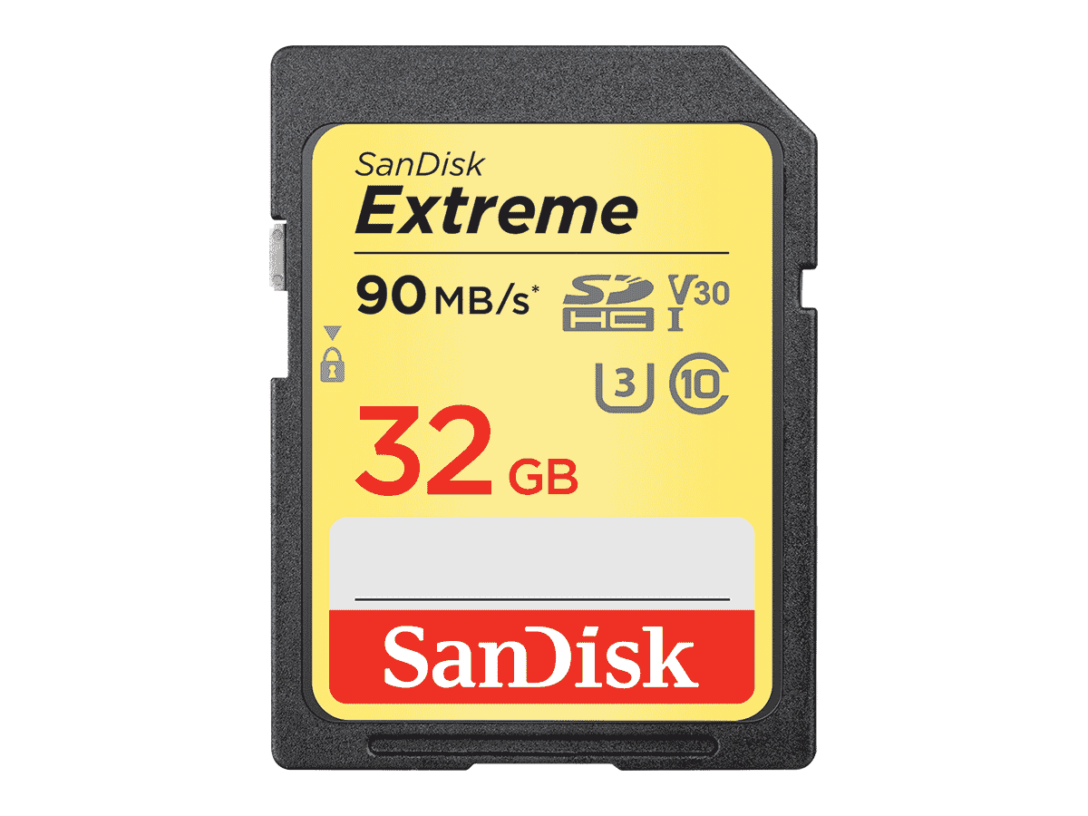 SanDisk 32GB SDHC Extreme (UHS-I, 90 MB/s, (U3 & V30), class 10)
