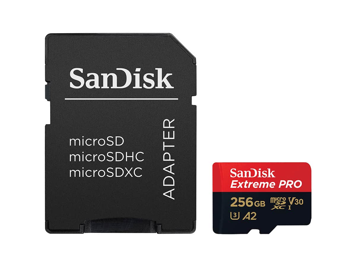 SanDisk 256GB MicroSDXC Extreme PRO + Adapteri (UHS-I, 170 MB/s, (U3 & V30), class 10)