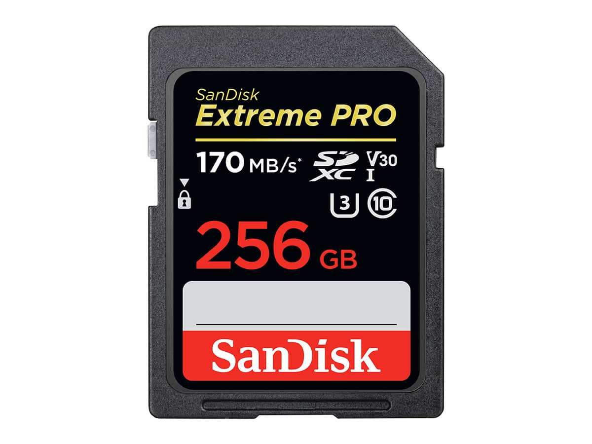 SanDisk 256GB SDXC Extreme PRO (UHS-I, 170 MB/s, (U3 & V30), class 10)