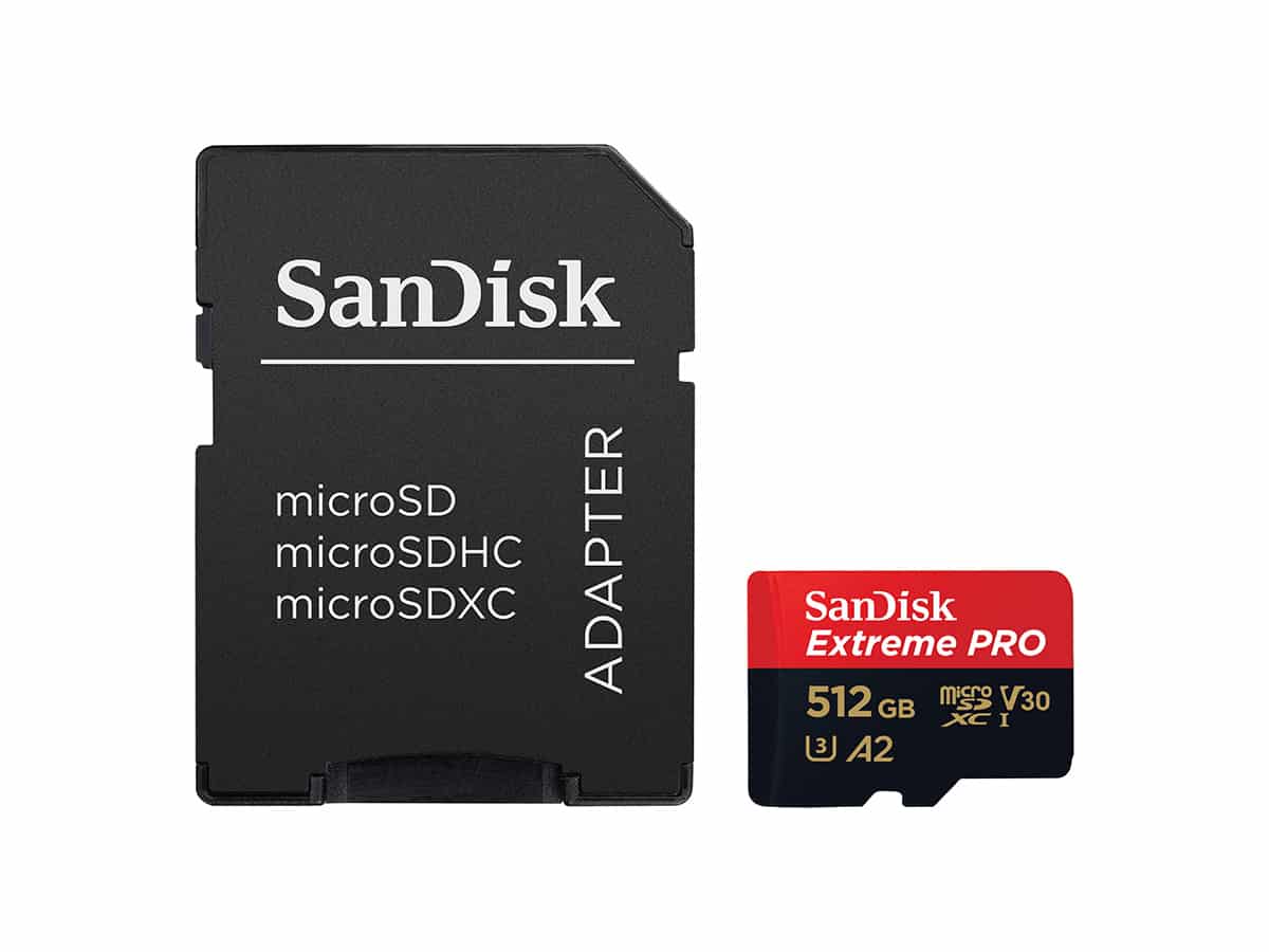 SanDisk 512GB MicroSDXC Extreme PRO + Adapteri (UHS-I, 170 MB/s, (U3 & V30), class 10)