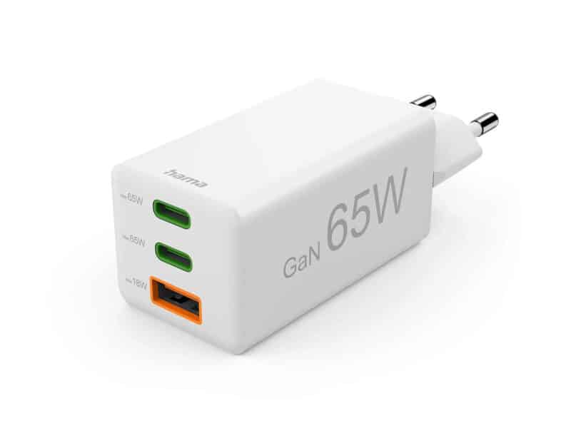 Hama Quick Mini Charger 220V GaN 2x USB-C/1x A PD 65W