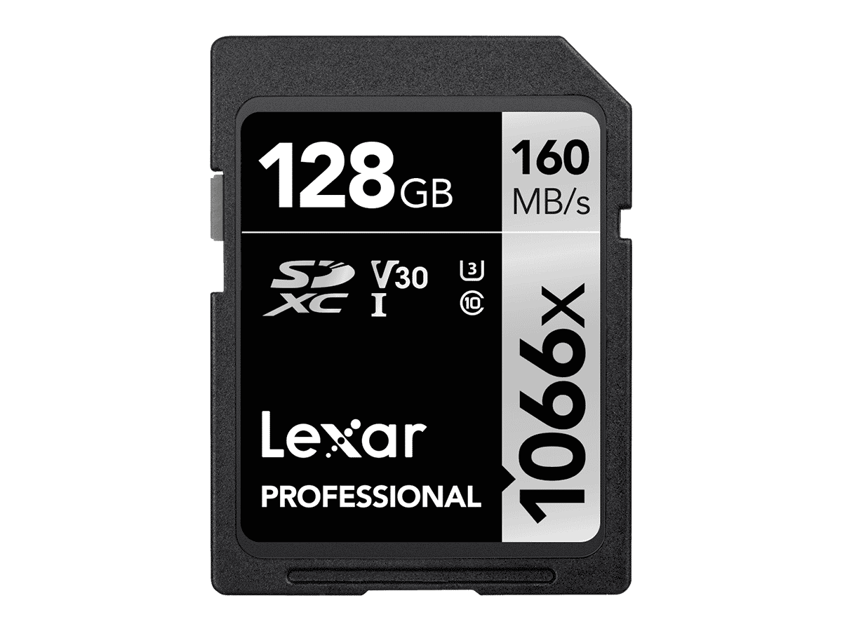 Lexar 128GB Professional 1066x SDXC U3 (R160/W120MB/s UHS-I (V30))