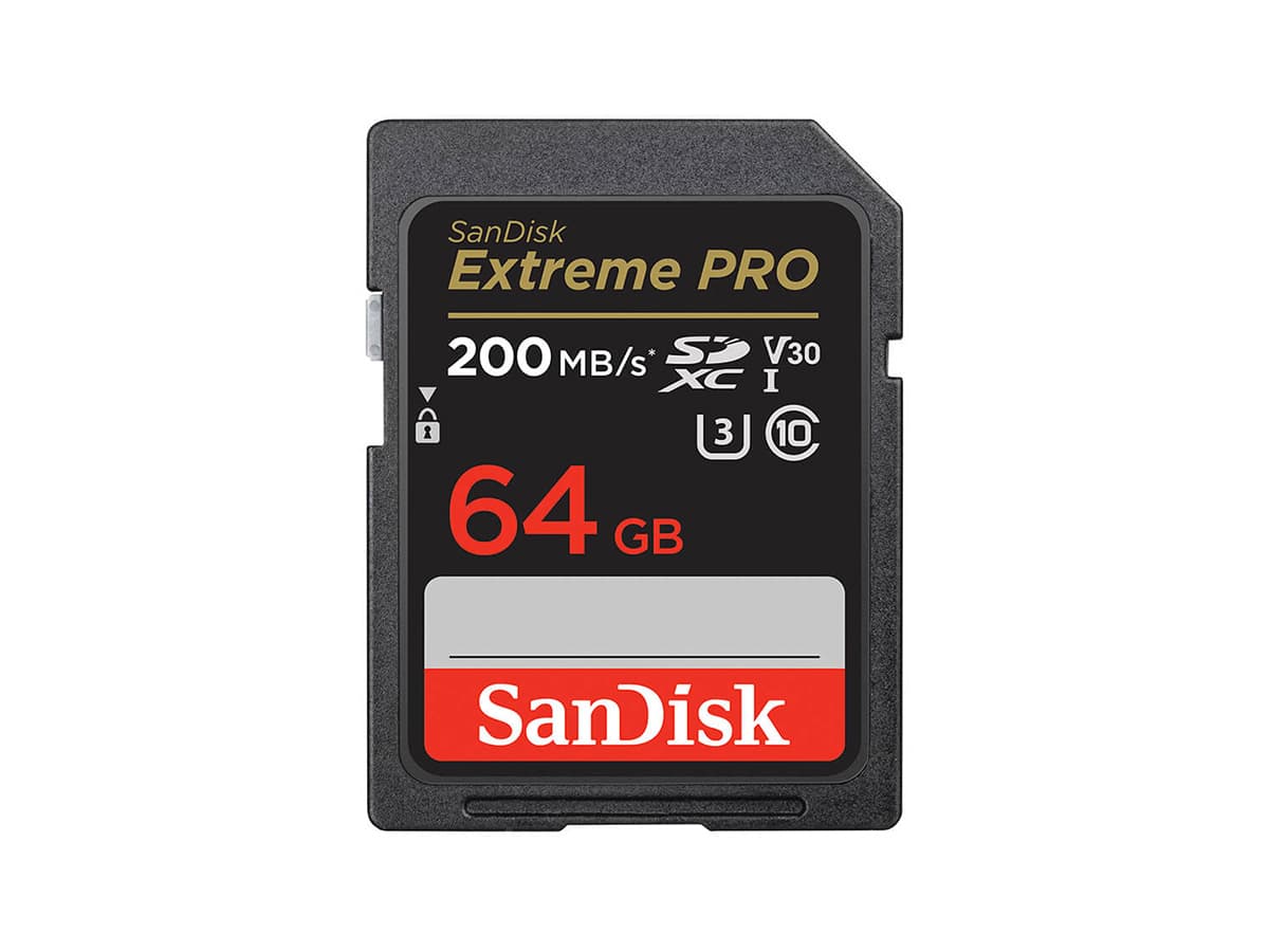 SanDisk 64GB SDXC Extreme PRO (UHS-I, 200 MB/s, Class 10, (U3), V30)