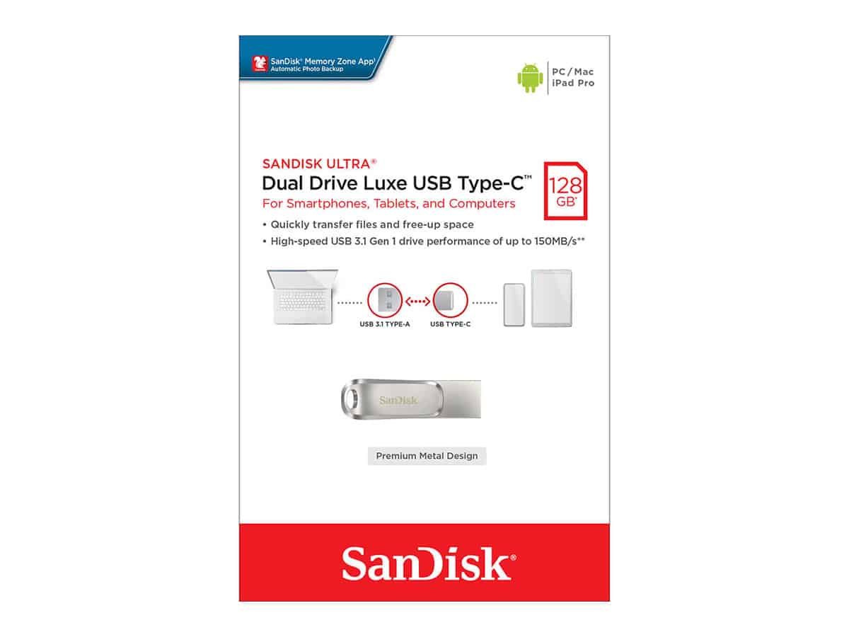 SanDisk 128GB UltraDual Drive Luxe USB 3.1 Type-C