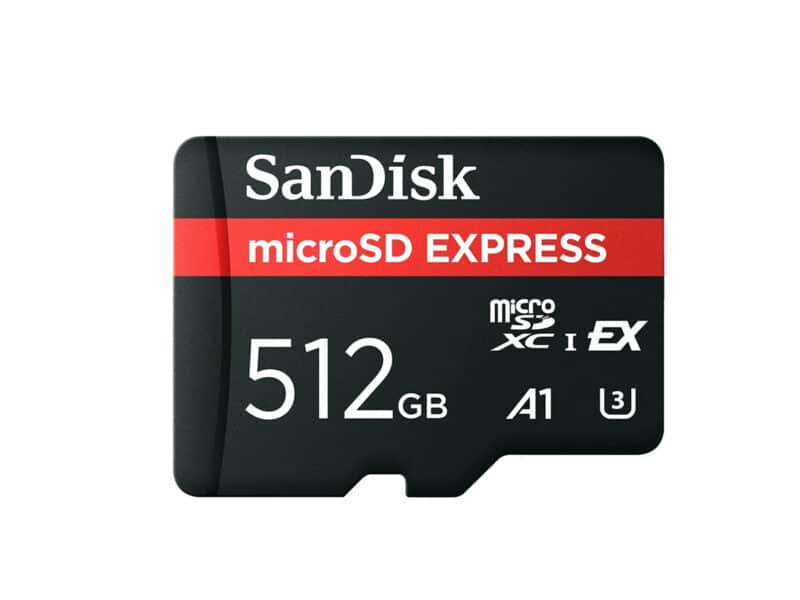 SanDisk 512GB MicroSDXC Express (880R/650W MB/s, (U3), EX, A1)
